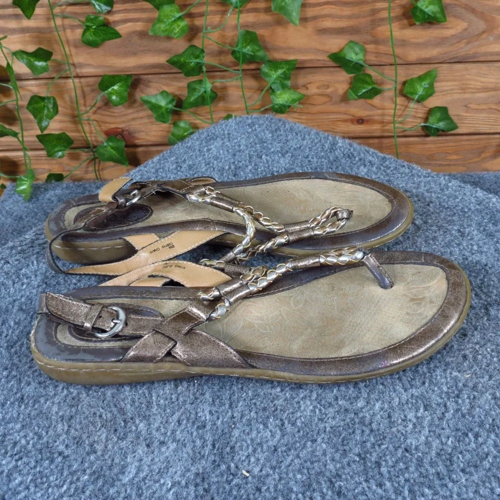 B.O.C. Kesia Women Sandal Size 9 Casual Comfort Bronze‎ Metallic Braided Thong